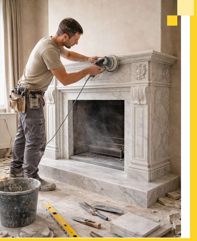 Изготовление и установка мраморных каминов в Невинномысске под ключ