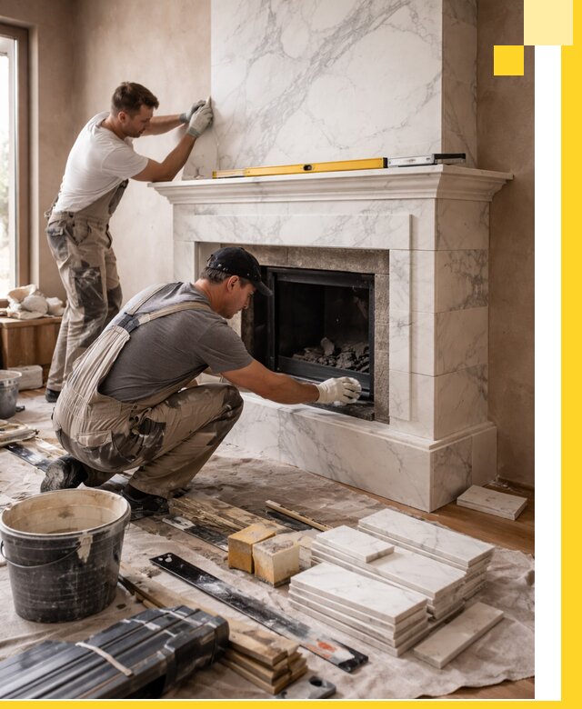 Отделка каминов в Невинномысске качественные облицовочные работы