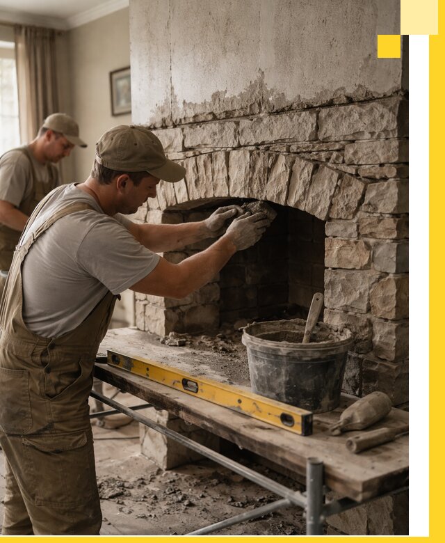 Изготовление каминов под ключ в Невинномысске, монтаж и отделка