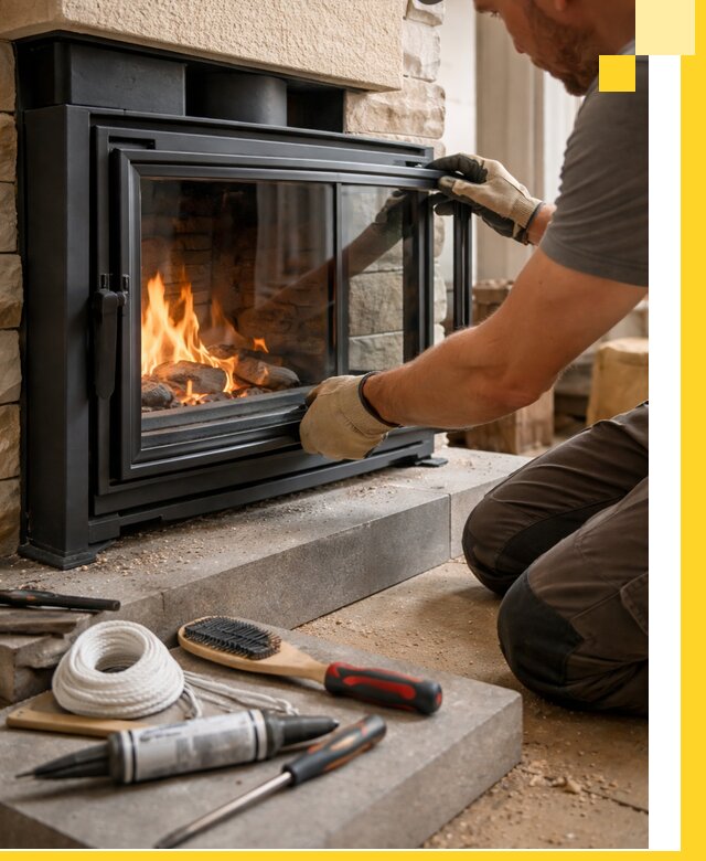 Производство, монтаж и доставка каминов со стеклом в Невинномысске