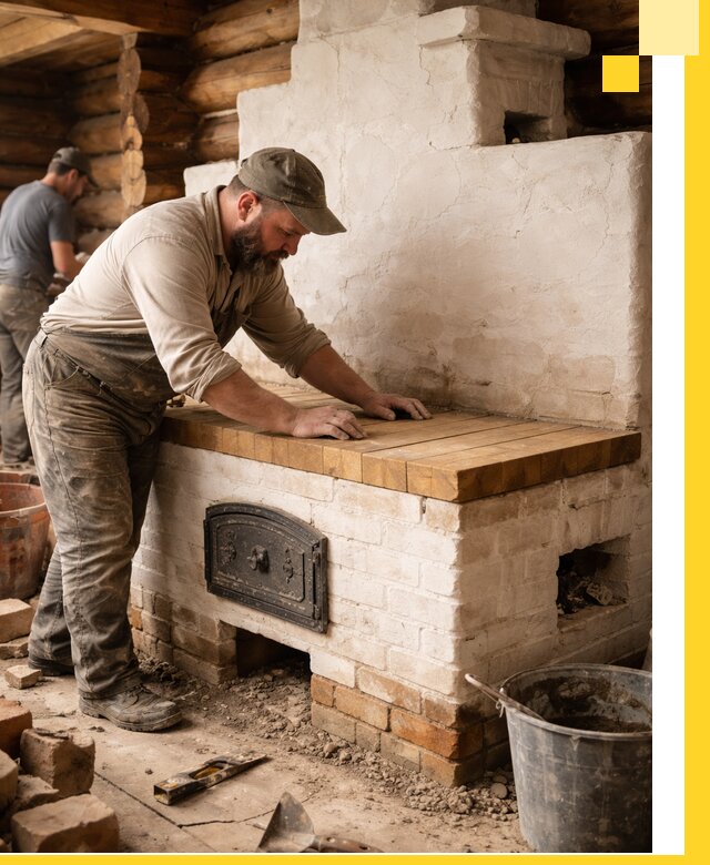 Проектирование и установка русской печи с лежанкой в Невинномысске