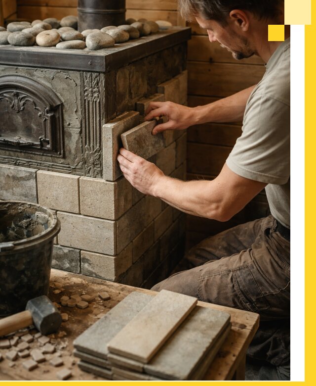 Облицовка банных печей в Невинномысске профессиональная отделка