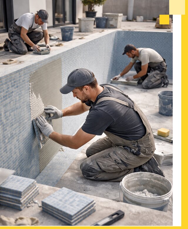 Облицовка бассейнов в Невинномысске плитка мозаика гидроизоляция