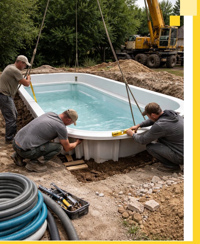 Установка и монтаж композитных бассейнов под ключ в Невинномысске