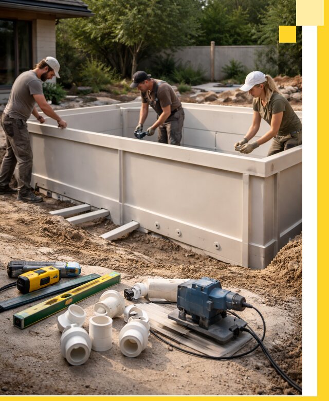 Установка полипропиленовых бассейнов под ключ в Невинномысске