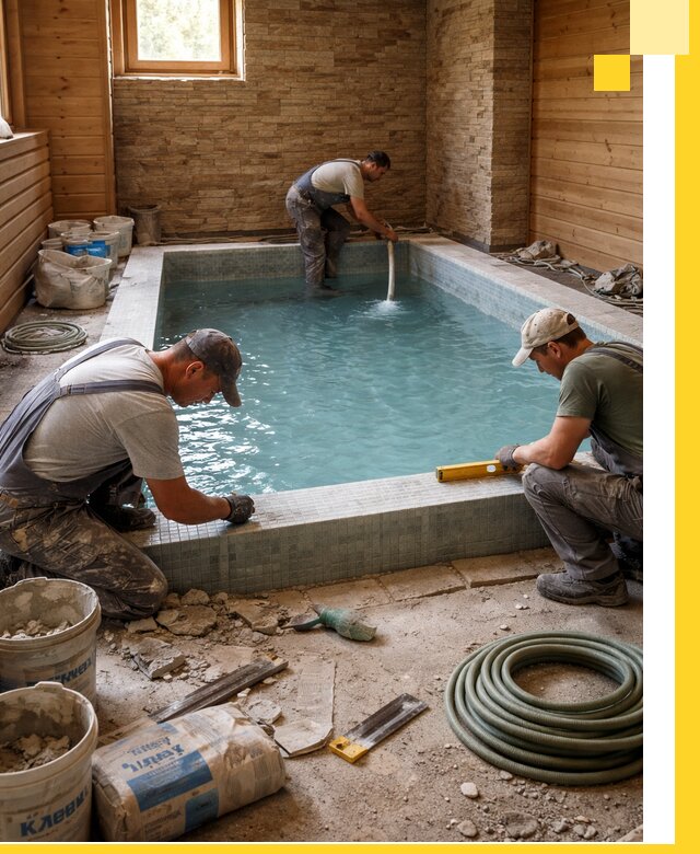 Проектирование и строительство бассейнов для бани в Невинномысске