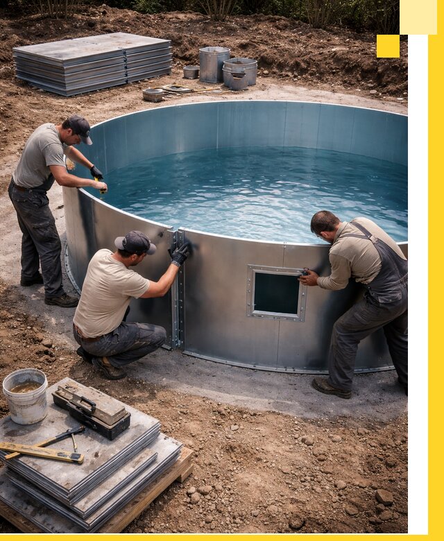 Круглые бассейны под ключ в Невинномысске проектирование и монтаж