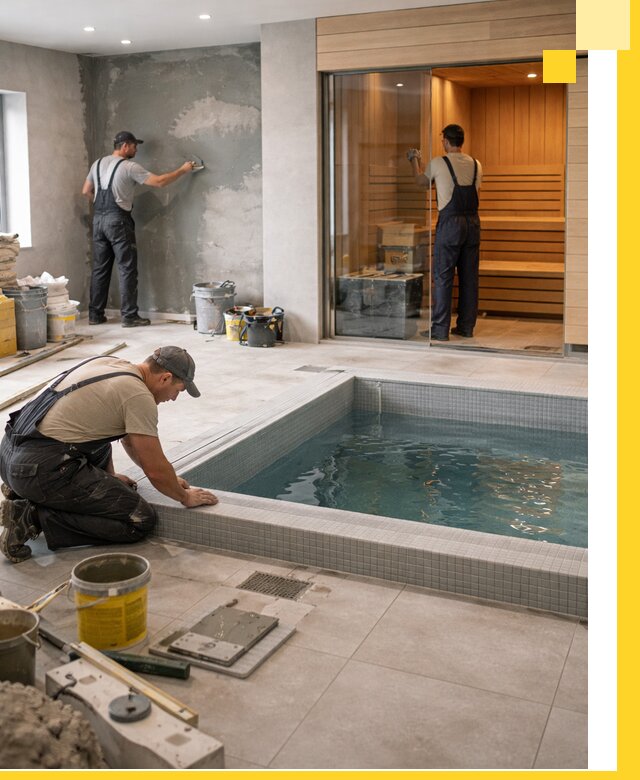 Проектирование и строительство сауны с бассейном в Невинномысске