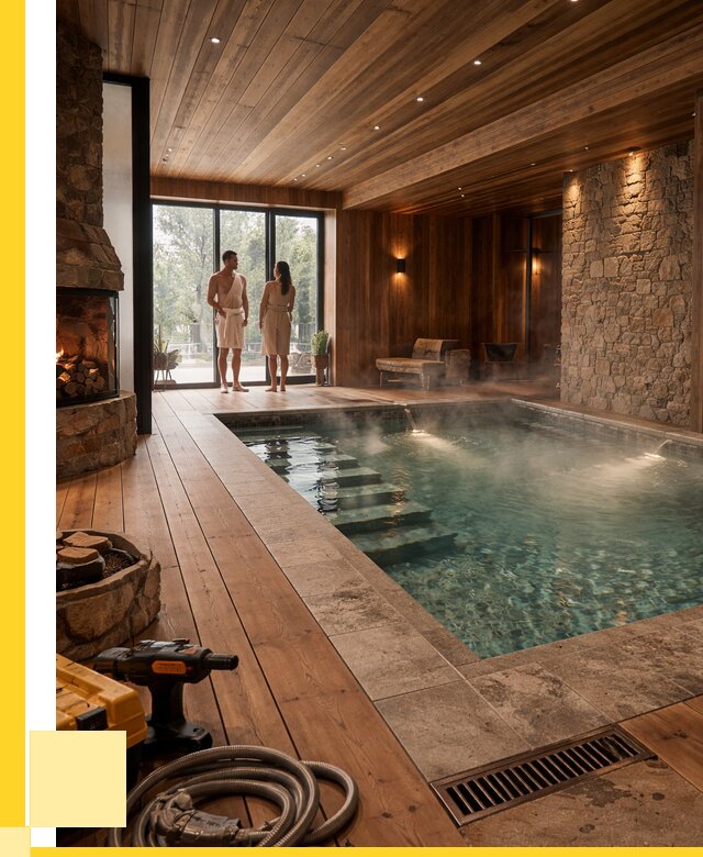 Проекты бань с бассейном под ключ в Невинномысске от 76718 р., ЭриданНвн