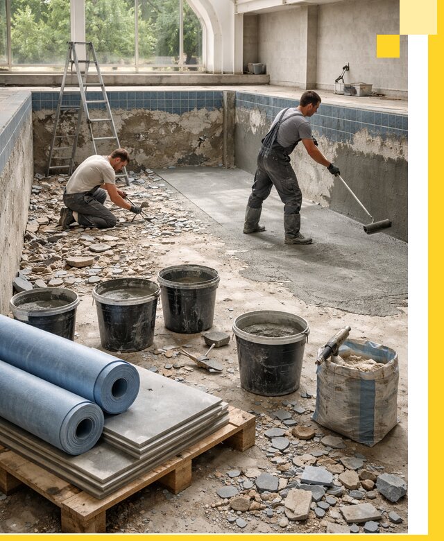 Реконструкция бассейнов в Невинномысске: ремонт, гидроизоляция