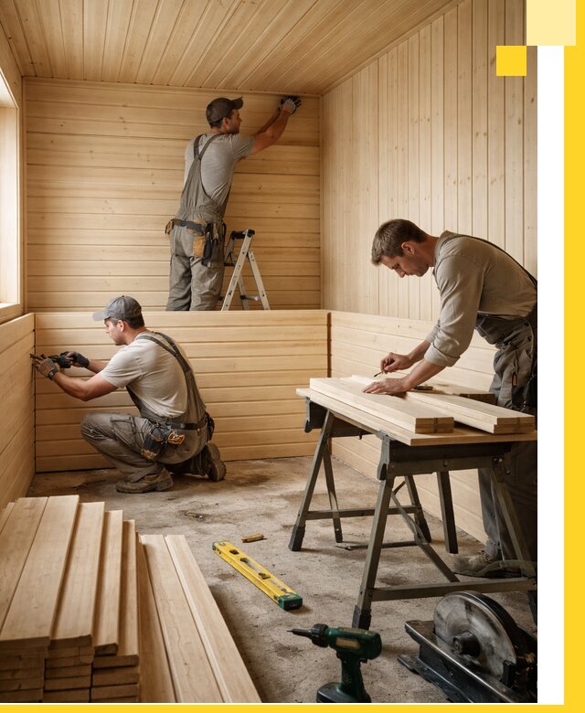 Обшивка саун в Невинномысске из натуральной древесины под ключ