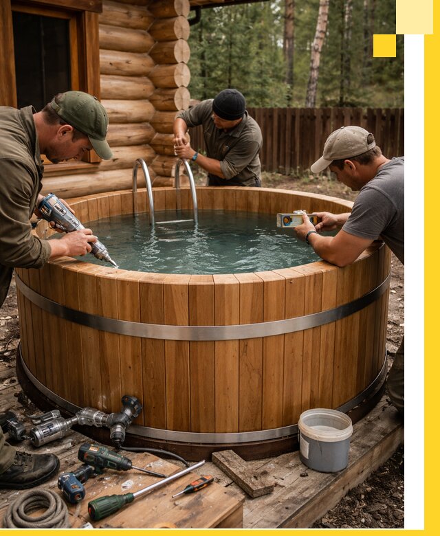 Строительство бань с купелью под ключ и отделкой в Невинномысске