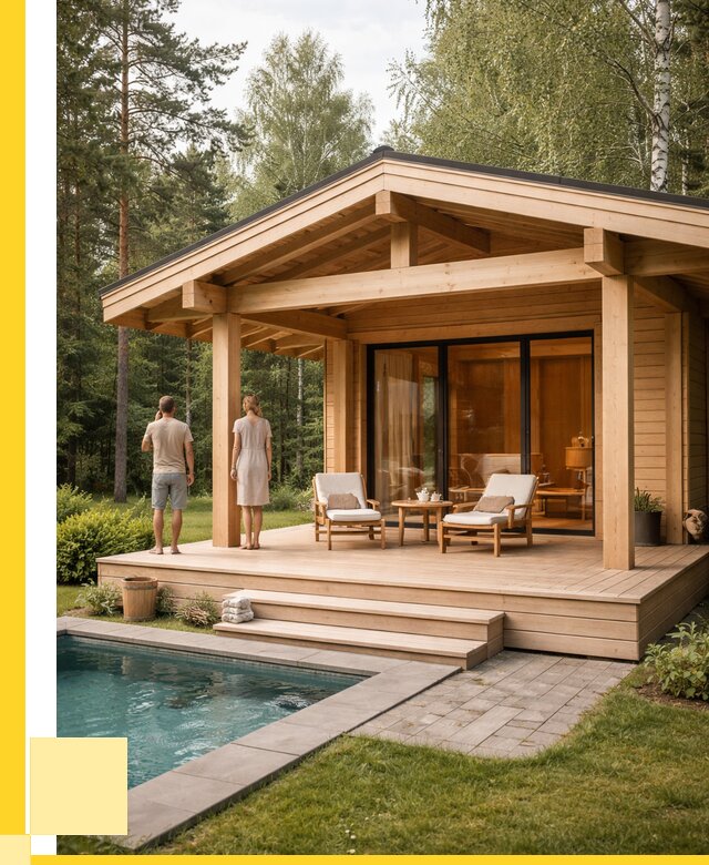 Бани с террасой под ключ в Невинномысске от 613740 р. | ЭриданНвн