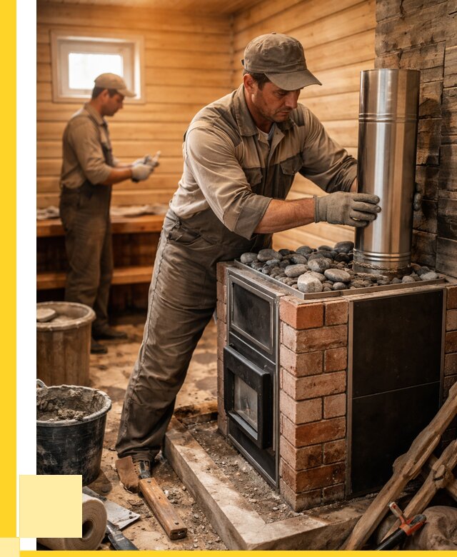 Монтаж печи в бане под ключ в Невинномысске от 20458 р. | ЭриданНвн