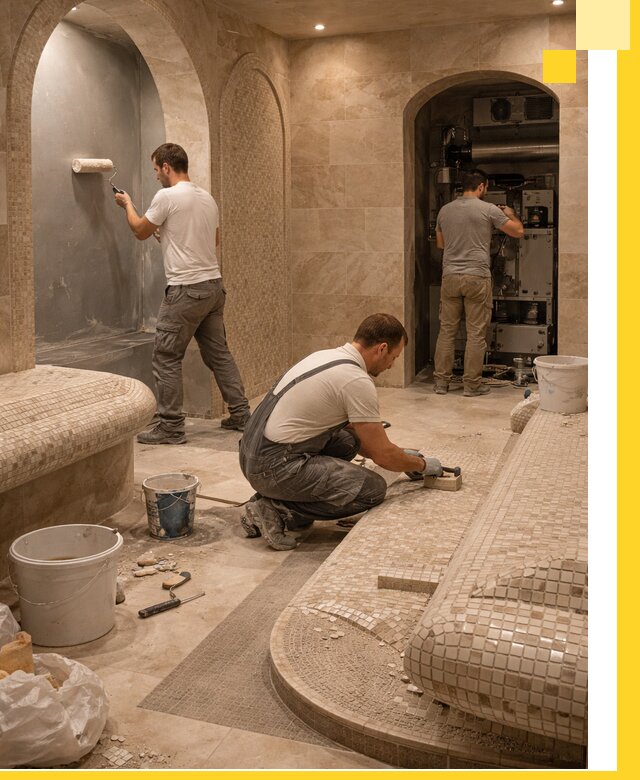 Строительство бани с хамамом и бассейном под ключ в Невинномысске