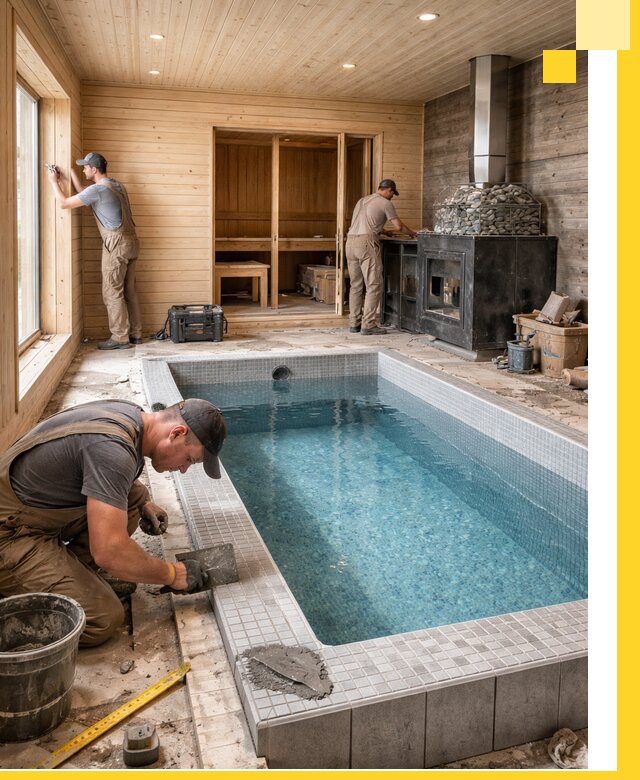 Проект бани с бассейном и сауной в Невинномысске под ключ