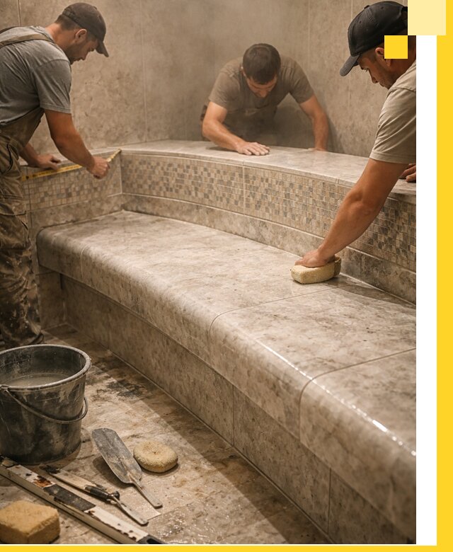 Изготовление и установка сидений для хамама в Невинномысске